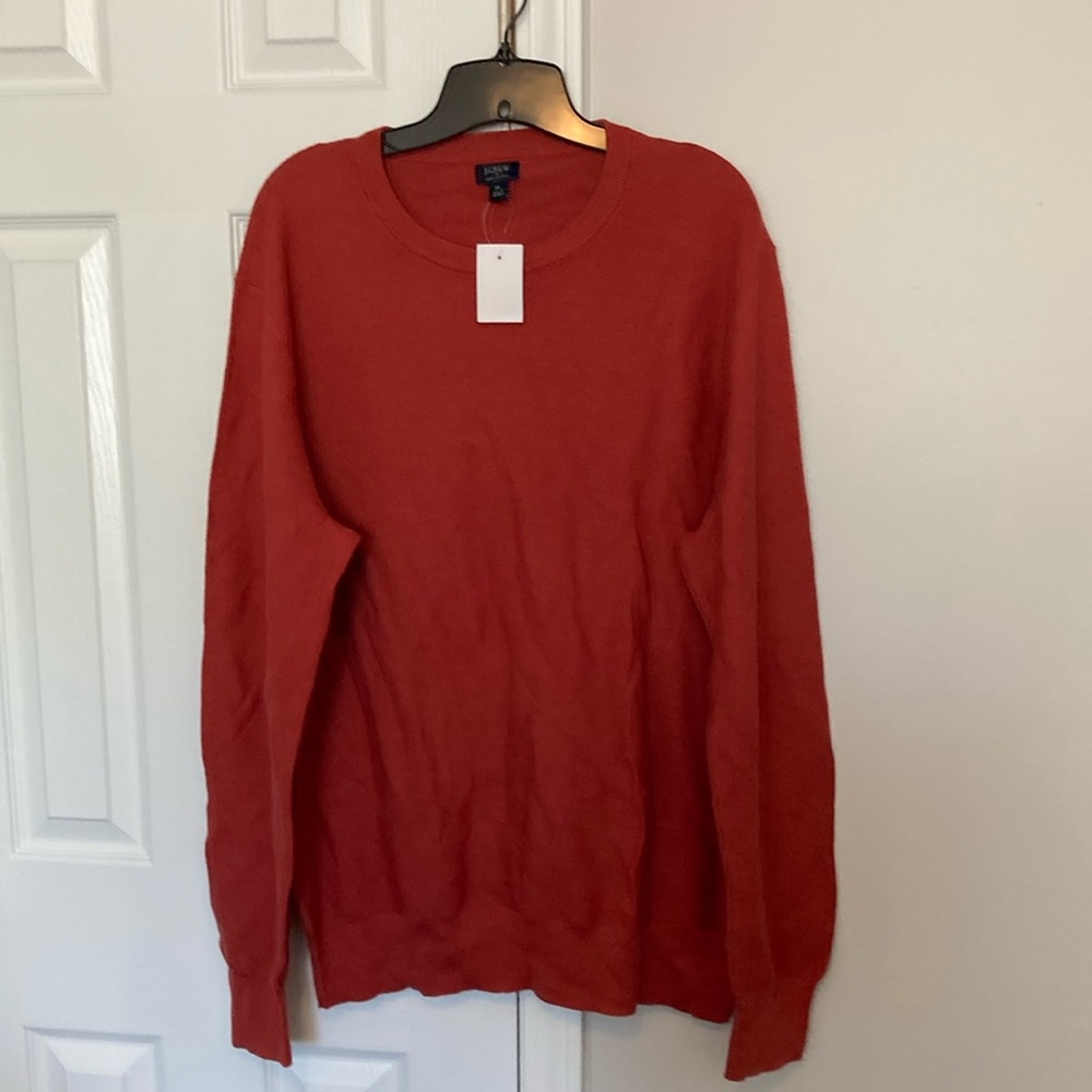 JCrew Factory cotton garter stitch crewneck sweater